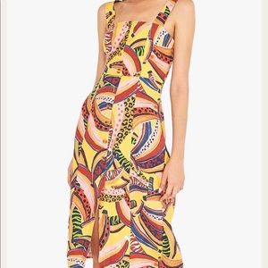 Farm rio linen midi dress-multi banana